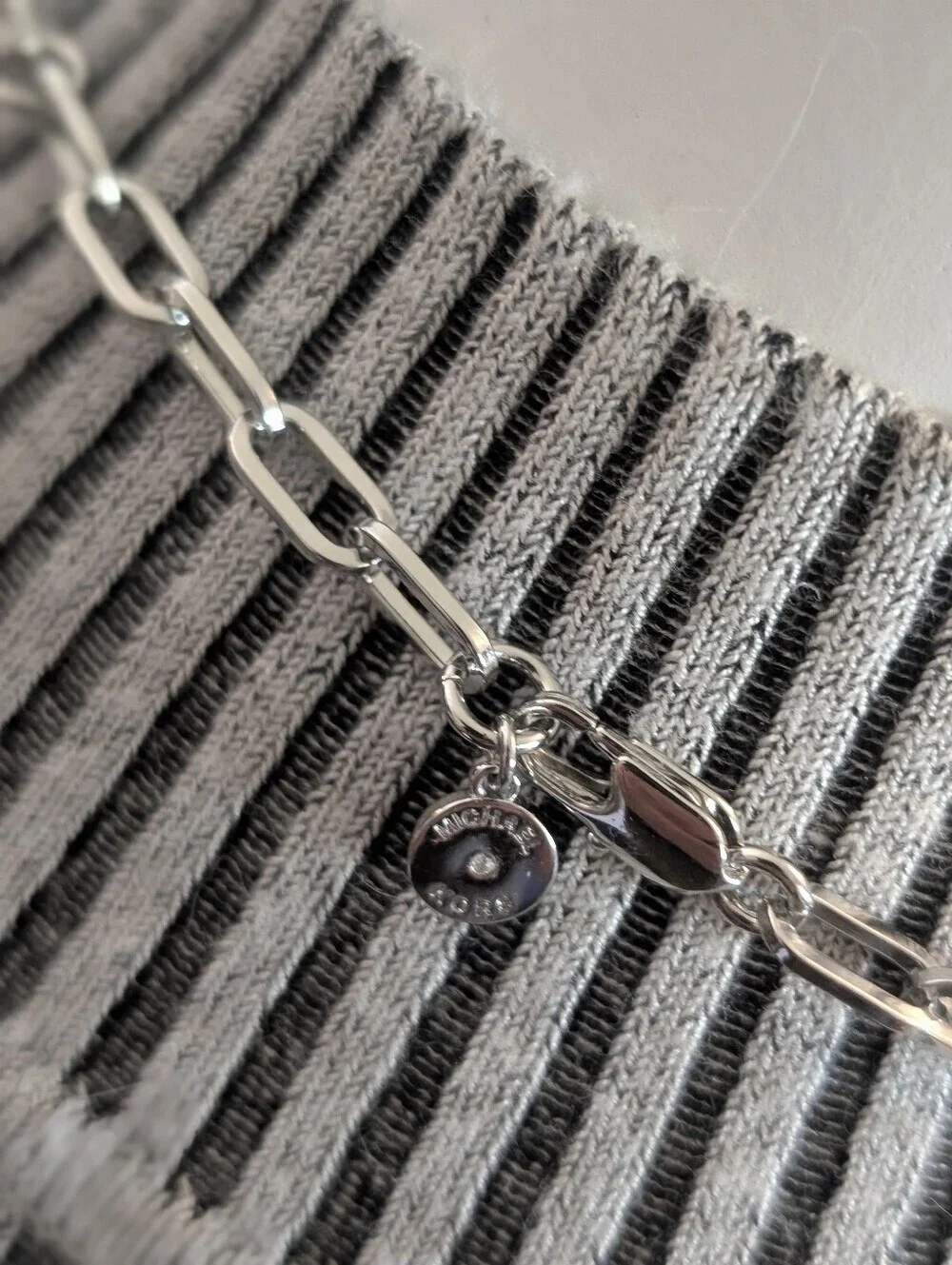 Michael Kors Necklace,Michael Kors Silver Necklace Lowith Gold Heart Charm